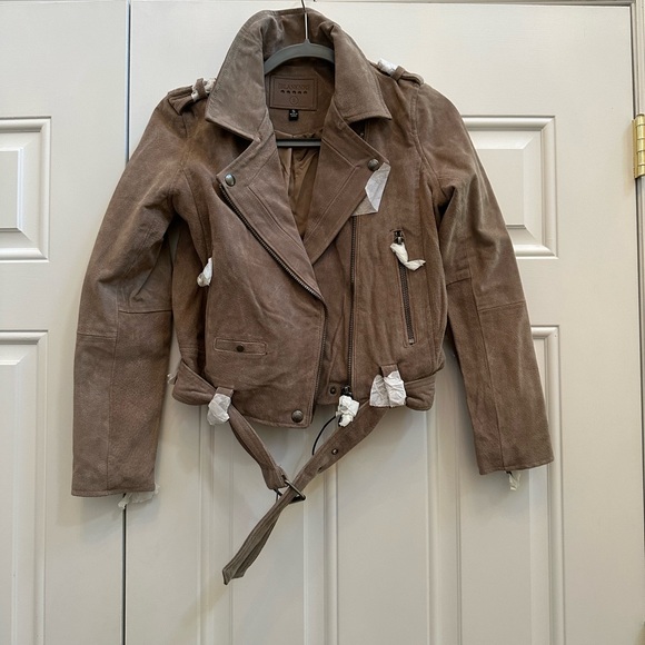 NWT BLANK NYC Suede Moto Jacket in Taupe Size Small - Picture 5 of 5
